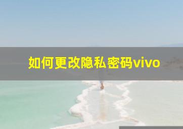 如何更改隐私密码vivo