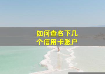 如何查名下几个信用卡账户