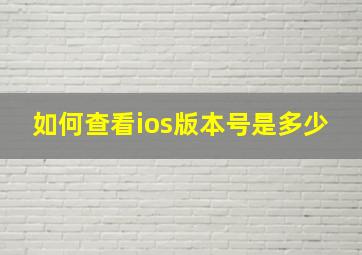 如何查看ios版本号是多少