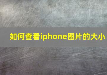 如何查看iphone图片的大小