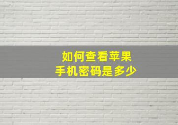 如何查看苹果手机密码是多少