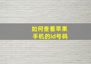 如何查看苹果手机的id号码