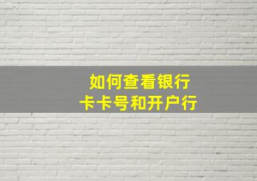 如何查看银行卡卡号和开户行