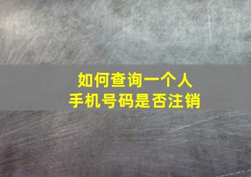 如何查询一个人手机号码是否注销