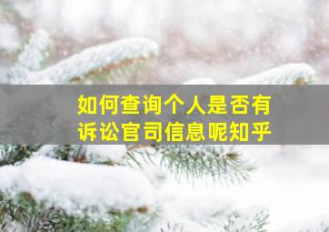 如何查询个人是否有诉讼官司信息呢知乎