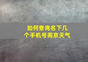 如何查询名下几个手机号南京天气