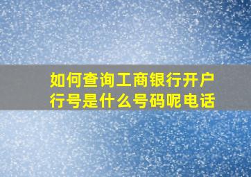 如何查询工商银行开户行号是什么号码呢电话