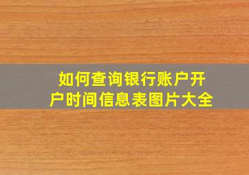 如何查询银行账户开户时间信息表图片大全