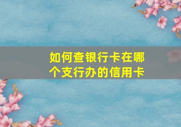 如何查银行卡在哪个支行办的信用卡