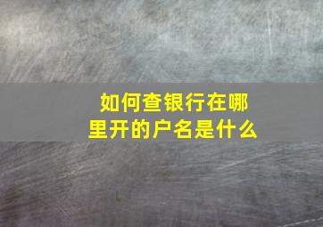 如何查银行在哪里开的户名是什么