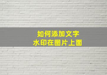 如何添加文字水印在图片上面