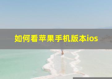 如何看苹果手机版本ios