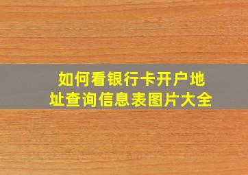 如何看银行卡开户地址查询信息表图片大全