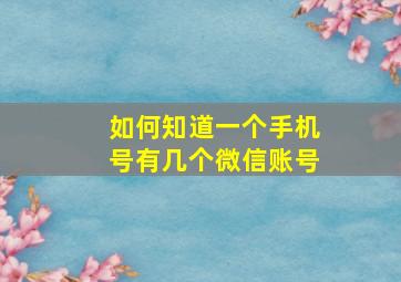 如何知道一个手机号有几个微信账号