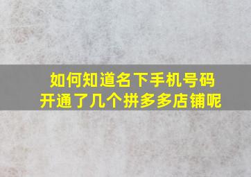 如何知道名下手机号码开通了几个拼多多店铺呢