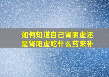 如何知道自己肾阴虚还是肾阳虚吃什么药来补