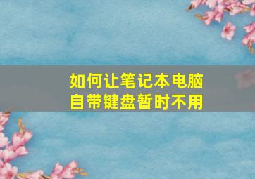 如何让笔记本电脑自带键盘暂时不用