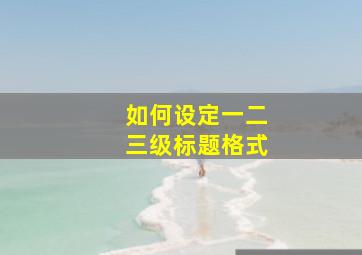 如何设定一二三级标题格式