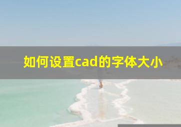 如何设置cad的字体大小