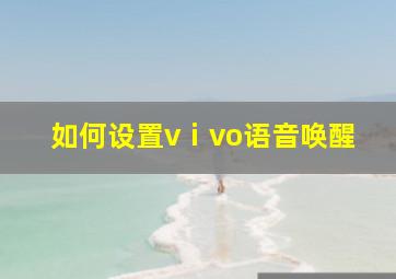 如何设置vⅰvo语音唤醒