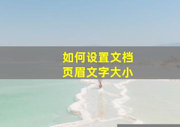 如何设置文档页眉文字大小