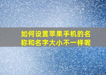 如何设置苹果手机的名称和名字大小不一样呢