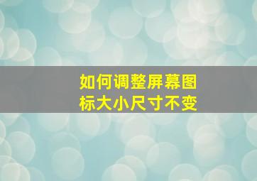 如何调整屏幕图标大小尺寸不变