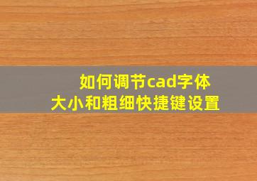 如何调节cad字体大小和粗细快捷键设置