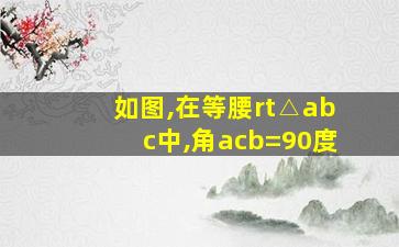 如图,在等腰rt△abc中,角acb=90度