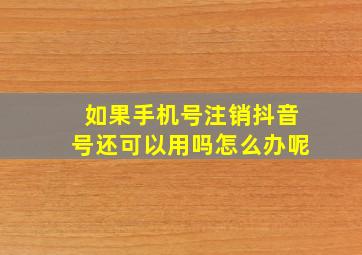 如果手机号注销抖音号还可以用吗怎么办呢