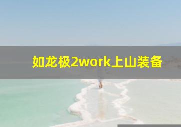 如龙极2work上山装备