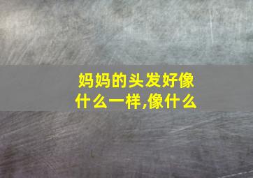 妈妈的头发好像什么一样,像什么