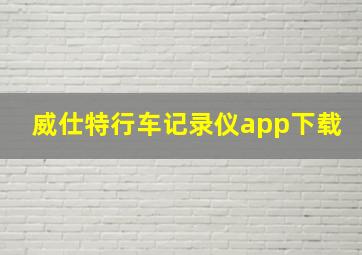 威仕特行车记录仪app下载