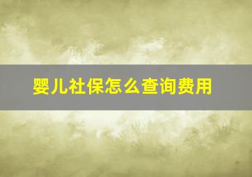 婴儿社保怎么查询费用