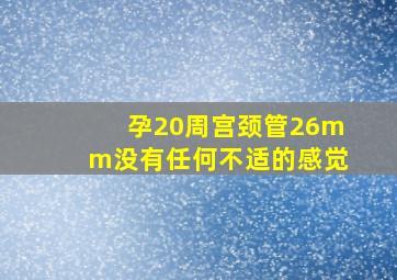 孕20周宫颈管26mm没有任何不适的感觉