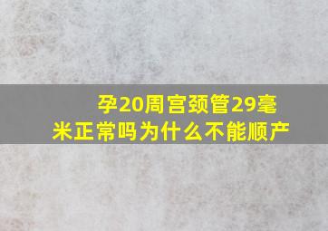 孕20周宫颈管29毫米正常吗为什么不能顺产