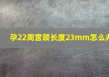 孕22周宫颈长度23mm怎么办