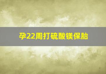 孕22周打硫酸镁保胎