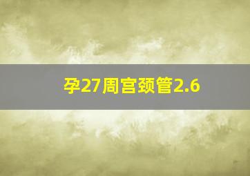 孕27周宫颈管2.6