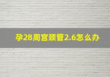 孕28周宫颈管2.6怎么办