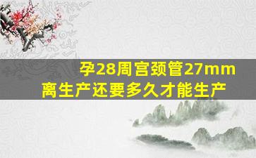 孕28周宫颈管27mm离生产还要多久才能生产