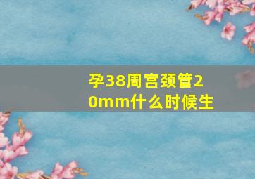 孕38周宫颈管20mm什么时候生