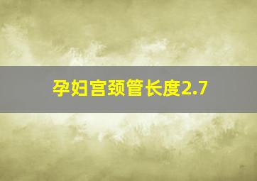 孕妇宫颈管长度2.7