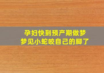 孕妇快到预产期做梦梦见小蛇咬自己的脚了