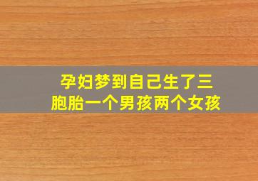 孕妇梦到自己生了三胞胎一个男孩两个女孩