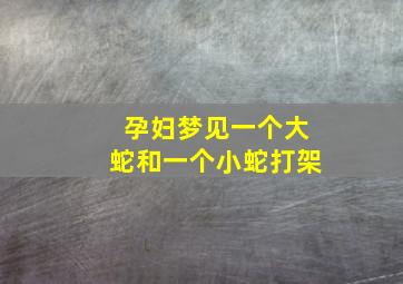 孕妇梦见一个大蛇和一个小蛇打架