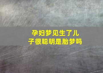 孕妇梦见生了儿子很聪明是胎梦吗