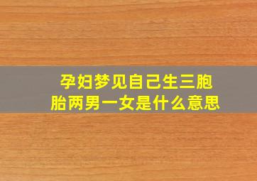 孕妇梦见自己生三胞胎两男一女是什么意思