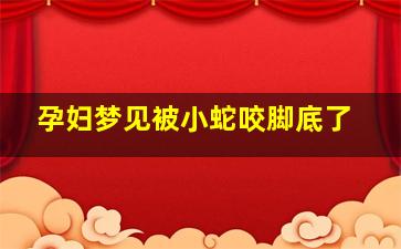 孕妇梦见被小蛇咬脚底了