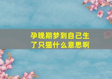 孕晚期梦到自己生了只猫什么意思啊